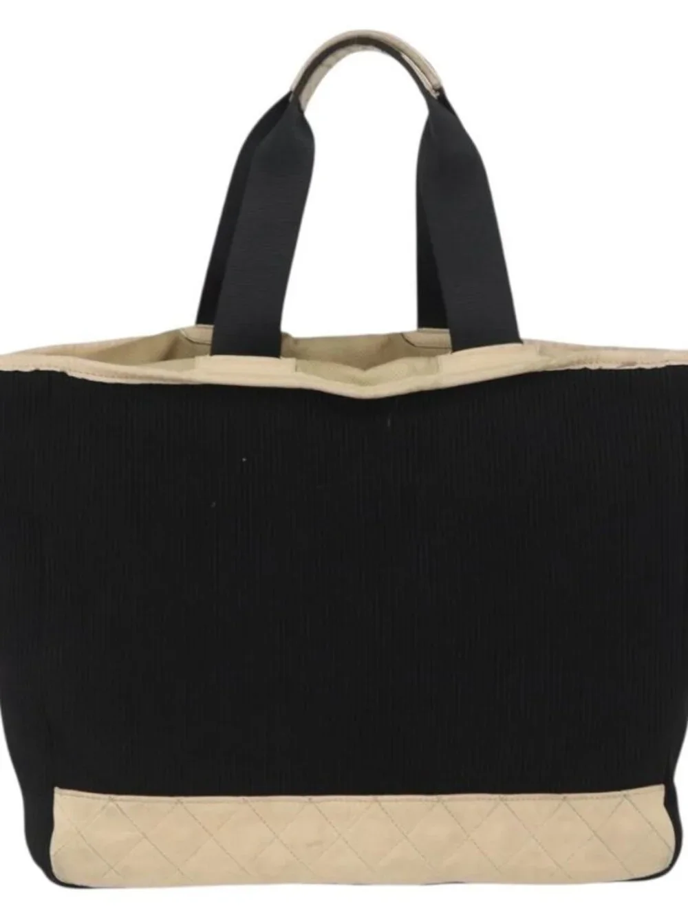 CHANEL Sports Hand Bag Canvas Black Silver CC Auth mr2244